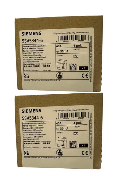 Siemens 40A 30mA 4Pol Residual Current Relay (2 Pieces)