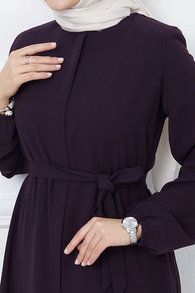 InStyle Ζώνη Κυψελοειδή Ύφασμα Ferace - Plum
