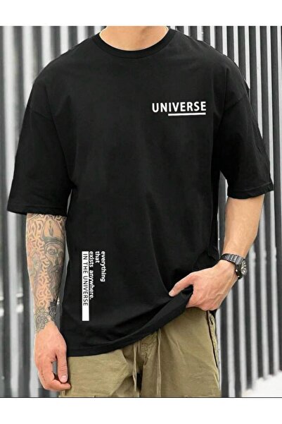 MYDARKSTYLE Unisex Universe Printed Oversize T-Shirt