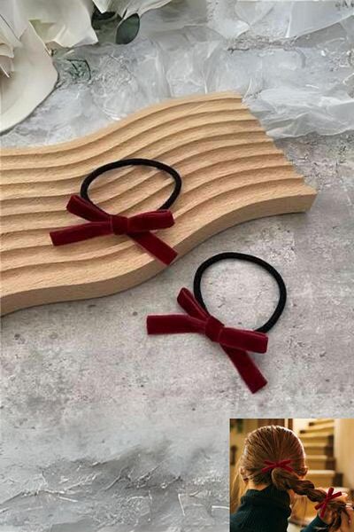 Diloshtrend Design Claret Red Velvet Bow modell Elasztikus csat 2 db