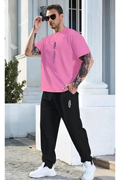 ORLONTEX Σετ ανδρικό μπλουζάκι και φούτερ Pink Vertical με τύπωμα