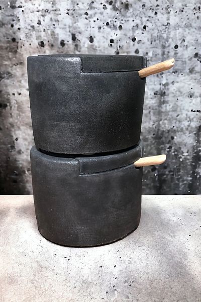 RocArt Home Concrete Celery Salt and Pepper Shakers