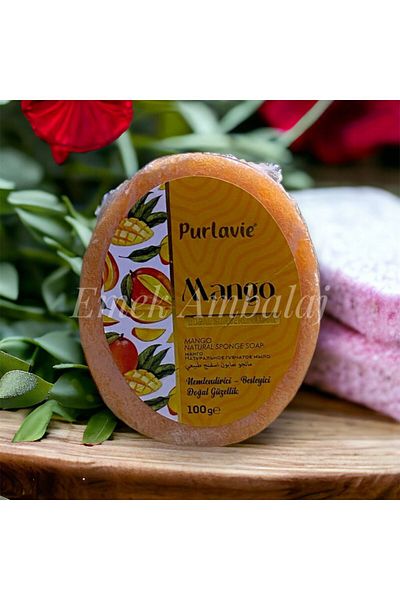 Purlavie Natural Sponge Soap with Mango 1 Piece 100gr