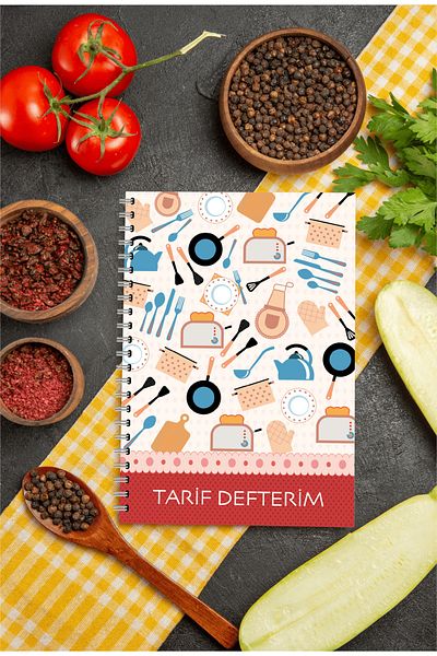 Bizim Dijital Recipe Book, Composed of Five Sections, 100 Sheets, 148x210, Notebook