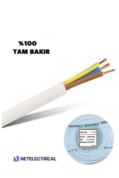 ünal kablo 3x1.5 Ttr 10 Metre Kaliteli %100 Tam Bakır Kablo