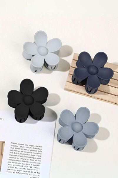 Diloshtrend Design Γυναικείο σετ 4 αγκράφες Daisy Latch σε γκρι αποχρώσεις
