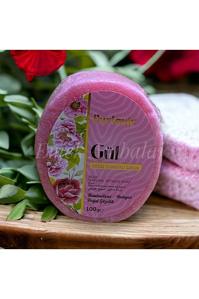 Purlavie Rose Natural Sponge Soap 1 Piece 100gr