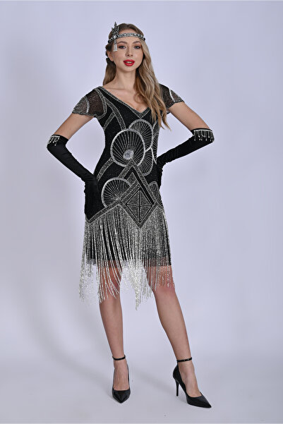 GATSBYLADY LONDON BELİNDA - EL İŞLEMELİ , TAŞ PÜSKÜLLÜ ELBİSE