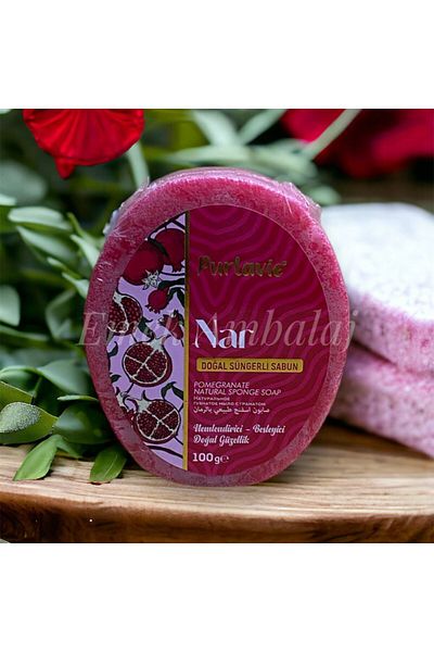 Purlavie Pomegranate Natural Sponge Soap 1 Piece 100gr
