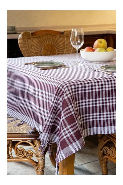 by ballı biocotton Natural Tablecloth & Picnic Cloth & Tablecloth Plaid Gingham Patterned 170x170cm