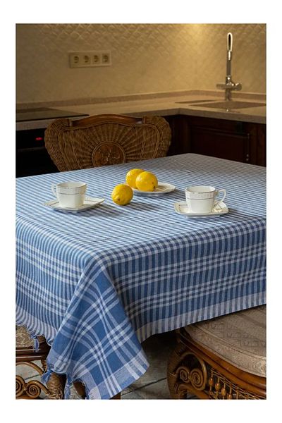 by ballı biocotton Față de masă naturală și cârpă de picnic și față de masă în carouri cu model 170x170cm