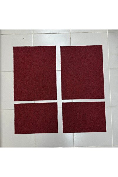 Emir garage Araç İçi Paspas Kırmızı Renk Çelik Halı Paspas Takımı 4'Lü Set