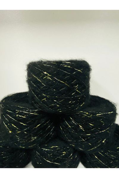 göçer Black moher with flush 1mm gold sequins visual net 620g