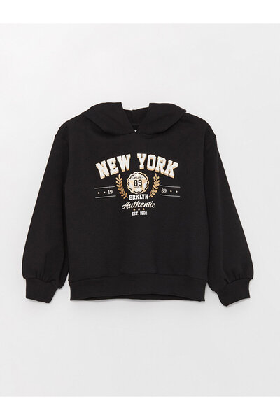 LC Waikiki Світшот для дівчинки з капюшоном з принтом і довгим рукавом