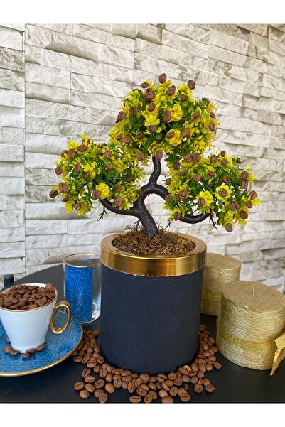 MY LOVE ÇİÇEKÇİLİK Bonsai Arborele de cafea Black Gold albastru cobalt ıda Floare artificială (ARBOR ARTIFICIAL)