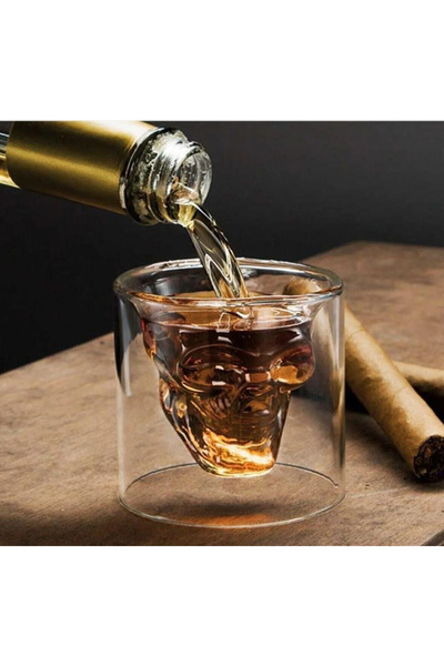 M Mimoza Park كبير - مقاوم للحرارة، تصميم جمجمة من البورسليكات، كوب زجاجي مزد...