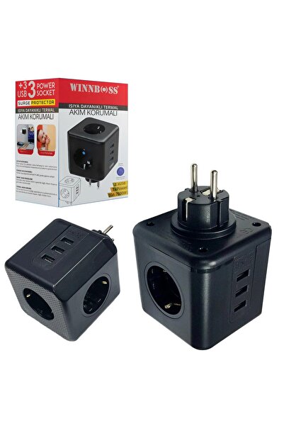 Genel Markalar At35ın Winnboss Wn-3440 3lü Akım Korumalı Priz 10a 2500 Watt 2...