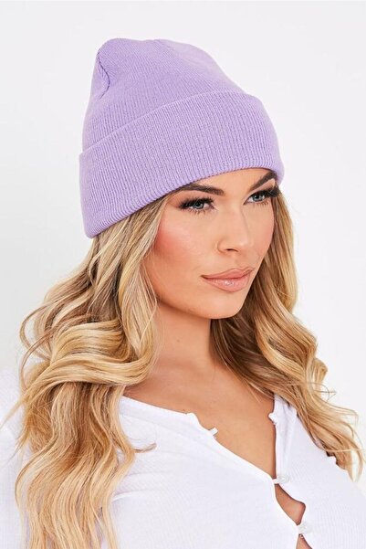 Boldy Класична спортивна шапка з трикотажу Шапка без вишивки Шапка унісекс Пряма шапка Шапка унісекс Пряма класична шапка Ліла