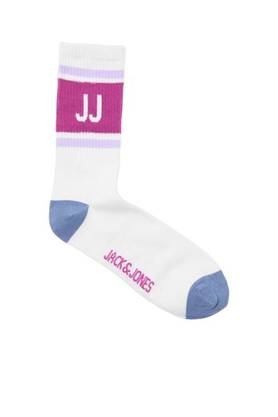 Jack & Jones Мъжки тенис чорапи Jack Jones Jacretro Logo, 3 чифта, бели, 12251469-01