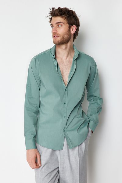 Trendyol Collection Мента тениска риза с еполети - TMNSS24GO00046