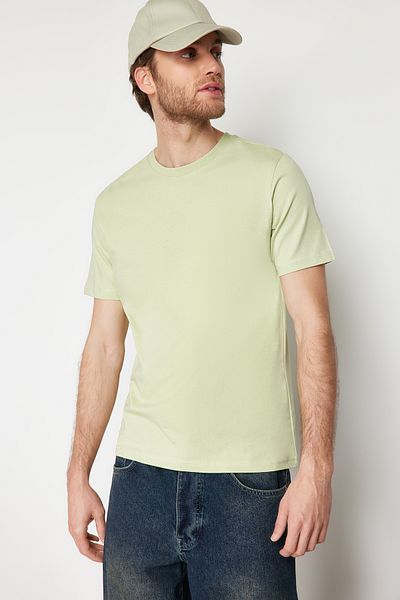 Trendyol Collection Μπλουζάκι Basic Crew Neck Mint Slimfit - 100% βαμβάκι TMNSS19BO0001
