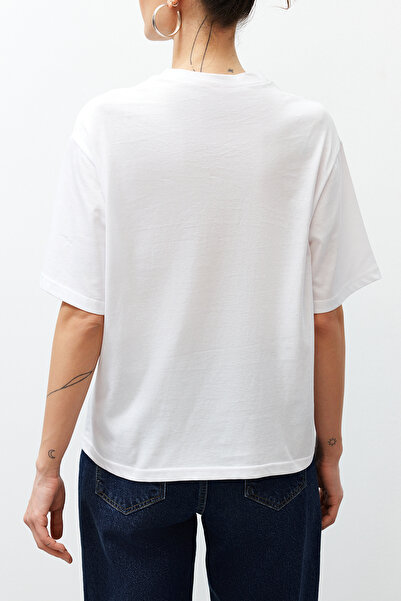 Edit by Trendyol White Knitted T-Shirt TEDSS24TS00000