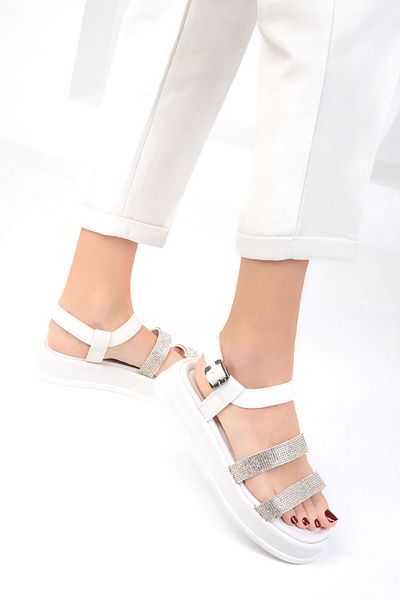 SOHO Women's White Sandals 18877