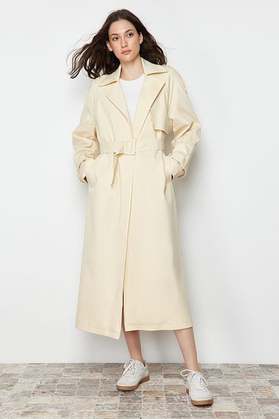 Trendyol Collection Світло-жовтий поясний ремінь Trenckot TWOSS24TR00021 з широким кроєм великого розміру TWOSS24TR00021