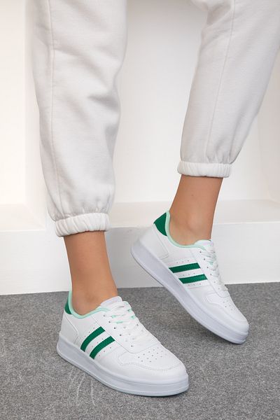SOHO White-Green Women's Sneakers 18862