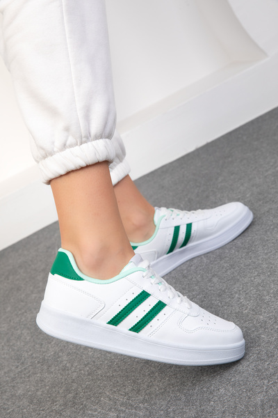 SOHO White-Green Women's Sneakers 18862