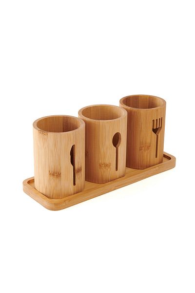 MİEN Σετ κουταλιού Mien Bamboo 3 τεμαχίων - 9x12 cm και 11x30 cm