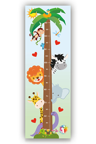 MERT BEBEK BEBEĞİMİN BOY ÖLÇERİ , HAYVAN TEMALI ÇOCUK BOY ÖLÇER, DUVAR