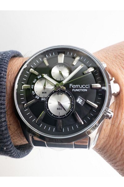 Ferrucci FCF14084FM.03 Ferrucci function with stopwatch active steel men's wristwatch 45mm