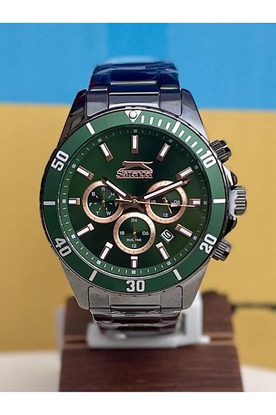 Slazenger Sl.09.2091.2.03 Green Dial Functions Active Steel Men's Wristwatch
