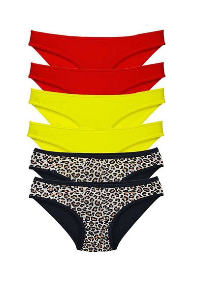 purple secret Toptanbulurum 6 τεμαχίων Lycra γυναικεία εσώρουχα Leopard Red Yellow