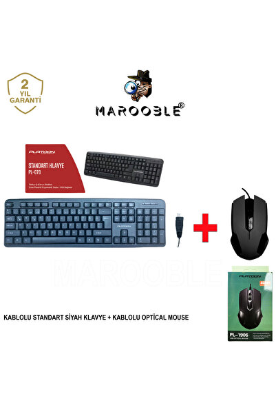 Marooble Kablolu Standart Q Klavye Siyah + Optical Mouse