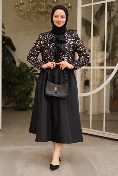 Gizce Oys Gold Jacket Skirt Set