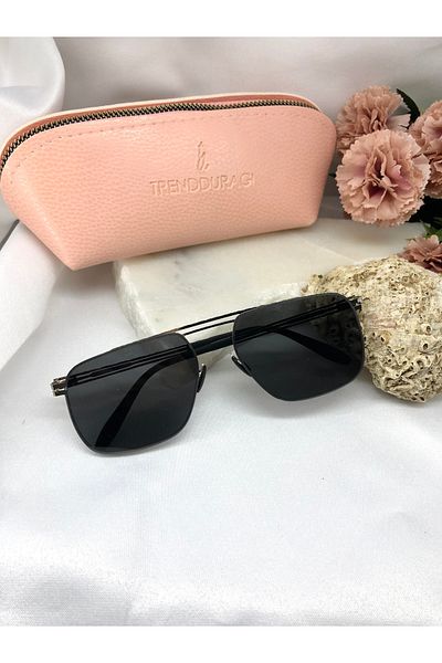 Di Caprio Gamo Rectangle Silver Black Women's Sunglasses