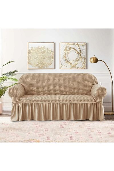 Uy Style Tekstil 3-Seater Wrap Sofa Set with Skirts and Elastic - Sofa and Sofa Bed Cover