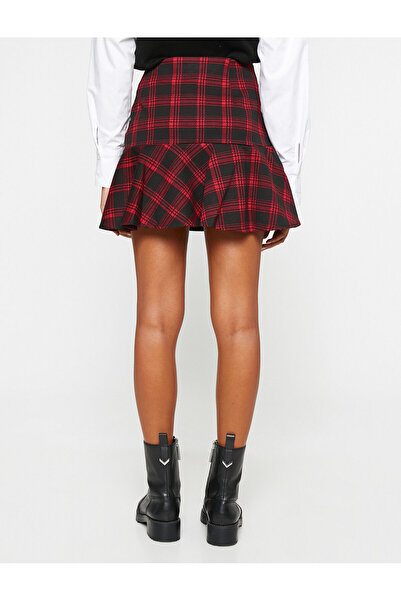 Koton Slim Fit miniszoknya Flounce szegéllyel