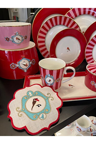 Kristes Studio Kırmızı Kuşlu Kokteyl Peçete 3’lü