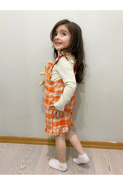 GÜL Baby GIRL'S ORANGE BEAR SALOPET