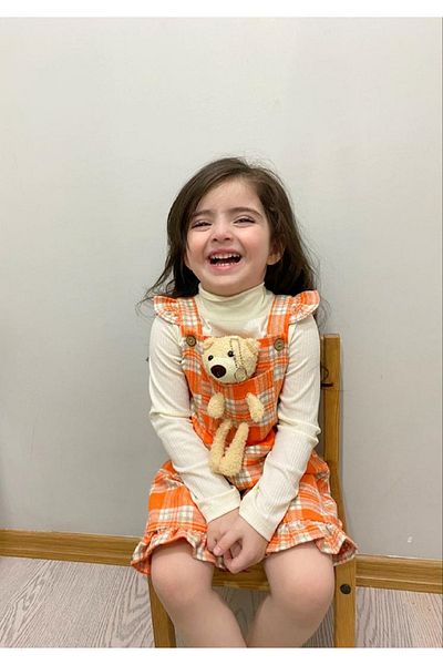 GÜL Baby GIRL'S ORANGE BEAR SALOPET