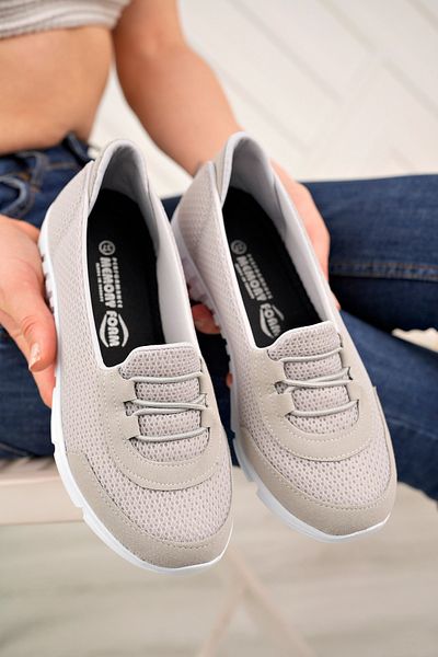 Nexs Women's Gray Lace-Up Orthopedic Casual Sports Shoes
