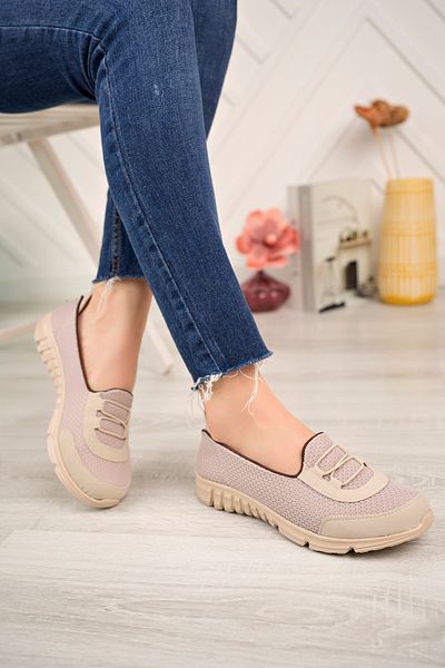 Nexs Women's Cream Laced Orthopedic Casual Sneakers