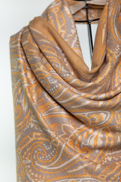 MAWLANA CASHMERE & SILK MODAL CASHMERE JACQUARD SHAL (WITH BAZLI)