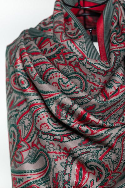 MAWLANA CASHMERE & SILK MODAL CASHMERE JACQUARD SHAL (WITH BAZLI)