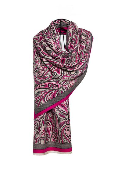 MAWLANA CASHMERE & SILK MODAL CASHMERE JACQUARD SHAL (WITH BAZLI)