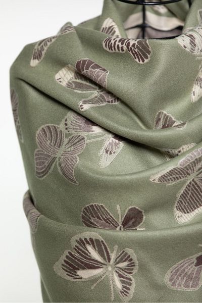 MAWLANA CASHMERE & SILK MODAL CASHMERE JACQUARD SHAL (BUTTERFLY)
