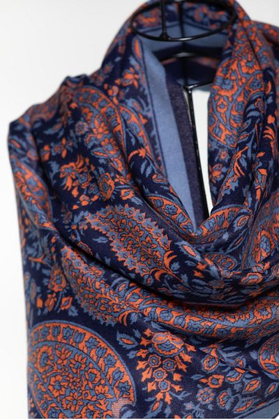 MAWLANA CASHMERE & SILK MODAL CASHMERE JACQUARD SHAL (LEADED)